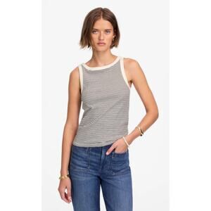Madewell | NWT (Re)generative High-Neck Tank Lighthouse Stripe Cotton | Sz XXS